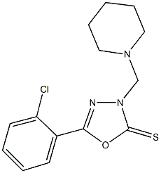 5-(2-chlorophenyl)-3-(1-piperidinylmethyl)-1,3,4-oxadiazole-2(3H)-thione Struktur