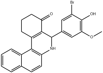 5-(3-bromo-4-hydroxy-5-methoxyphenyl)-2,3,5,6-tetrahydrobenzo[a]phenanthridin-4(1H)-one Struktur