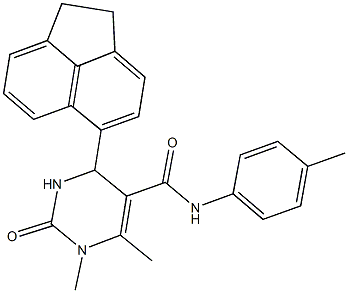 4-(1,2-dihydro-5-acenaphthylenyl)-1,6-dimethyl-N-(4-methylphenyl)-2-oxo-1,2,3,4-tetrahydro-5-pyrimidinecarboxamide Struktur