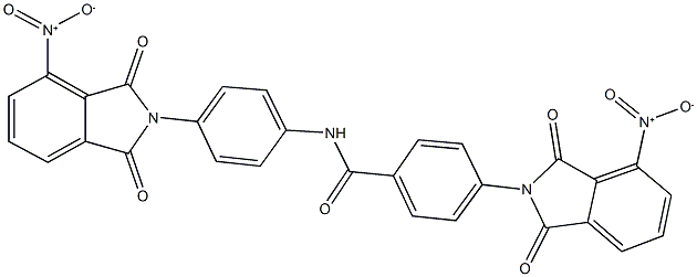 4-{4-nitro-1,3-dioxo-1,3-dihydro-2H-isoindol-2-yl}-N-(4-{4-nitro-1,3-dioxo-1,3-dihydro-2H-isoindol-2-yl}phenyl)benzamide Struktur