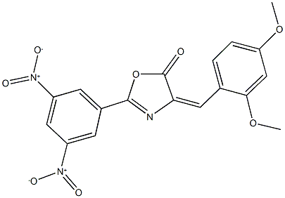 2-{3,5-bisnitrophenyl}-4-(2,4-dimethoxybenzylidene)-1,3-oxazol-5(4H)-one Struktur