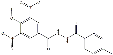 3,5-dinitro-4-methoxy-N'-(4-methylbenzoyl)benzohydrazide Struktur