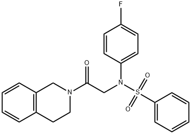 N-[2-(3,4-dihydroisoquinolin-2(1H)-yl)-2-oxoethyl]-N-(4-fluorophenyl)benzenesulfonamide Struktur