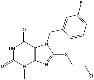 7-(3-bromobenzyl)-8-[(2-chloroethyl)sulfanyl]-3-methyl-3,7-dihydro-1H-purine-2,6-dione Struktur