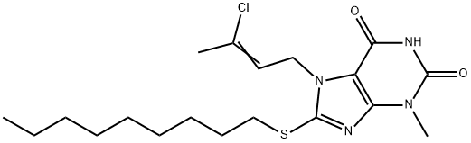 7-(3-chloro-2-butenyl)-3-methyl-8-(nonylsulfanyl)-3,7-dihydro-1H-purine-2,6-dione Struktur