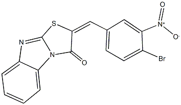 2-{4-bromo-3-nitrobenzylidene}[1,3]thiazolo[3,2-a]benzimidazol-3(2H)-one Struktur