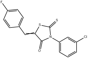 3-(3-chlorophenyl)-5-(4-fluorobenzylidene)-2-thioxo-1,3-thiazolidin-4-one Struktur