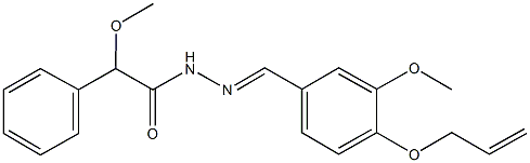 N'-[4-(allyloxy)-3-methoxybenzylidene]-2-methoxy-2-phenylacetohydrazide Struktur