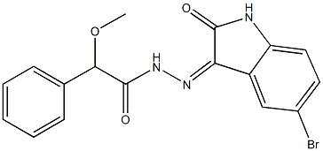 N'-(5-bromo-2-oxo-1,2-dihydro-3H-indol-3-ylidene)-2-methoxy-2-phenylacetohydrazide Struktur