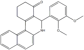 5-(2,3-dimethoxyphenyl)-2,3,5,6-tetrahydrobenzo[a]phenanthridin-4(1H)-one Struktur