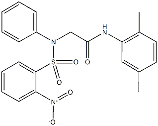 N-(2,5-dimethylphenyl)-2-[({2-nitrophenyl}sulfonyl)anilino]acetamide Struktur