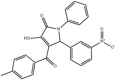 3-hydroxy-5-{3-nitrophenyl}-4-(4-methylbenzoyl)-1-phenyl-1,5-dihydro-2H-pyrrol-2-one Struktur