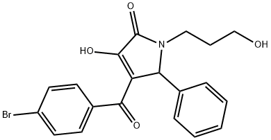 4-(4-bromobenzoyl)-3-hydroxy-1-(3-hydroxypropyl)-5-phenyl-1,5-dihydro-2H-pyrrol-2-one Struktur