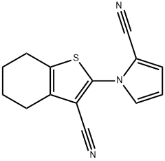 1-(3-cyano-4,5,6,7-tetrahydro-1-benzothien-2-yl)-1H-pyrrole-2-carbonitrile Struktur