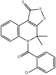 5-(2-chlorobenzoyl)-4,4-dimethyl-4,5-dihydro-1H-[1,2]dithiolo[3,4-c]quinoline-1-thione Struktur