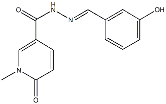 N'-(3-hydroxybenzylidene)-1-methyl-6-oxo-1,6-dihydro-3-pyridinecarbohydrazide Struktur