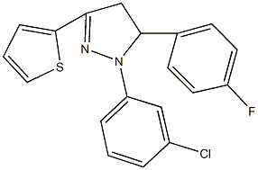 1-(3-chlorophenyl)-5-(4-fluorophenyl)-3-(2-thienyl)-4,5-dihydro-1H-pyrazole Struktur