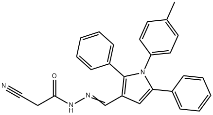 2-cyano-N'-{[1-(4-methylphenyl)-2,5-diphenyl-1H-pyrrol-3-yl]methylene}acetohydrazide Struktur