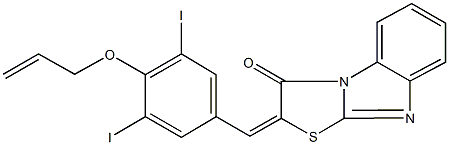 2-[4-(allyloxy)-3,5-diiodobenzylidene][1,3]thiazolo[3,2-a]benzimidazol-3(2H)-one Struktur