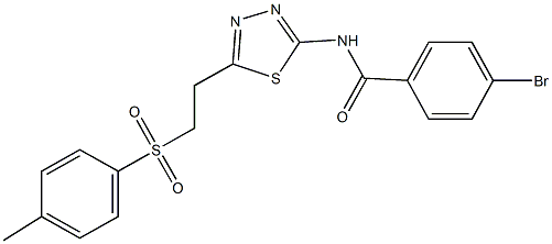 4-bromo-N-(5-{2-[(4-methylphenyl)sulfonyl]ethyl}-1,3,4-thiadiazol-2-yl)benzamide Struktur