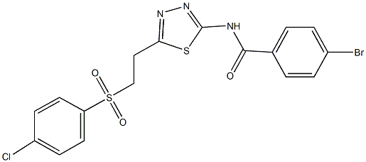 4-bromo-N-(5-{2-[(4-chlorophenyl)sulfonyl]ethyl}-1,3,4-thiadiazol-2-yl)benzamide Struktur