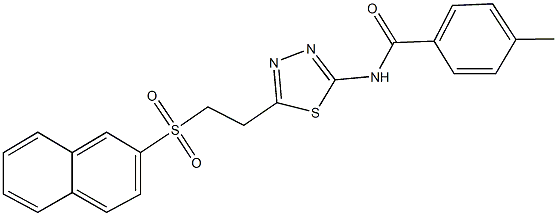 4-methyl-N-{5-[2-(2-naphthylsulfonyl)ethyl]-1,3,4-thiadiazol-2-yl}benzamide Struktur