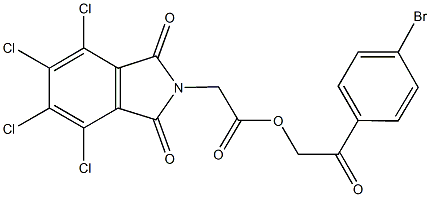 2-(4-bromophenyl)-2-oxoethyl (4,5,6,7-tetrachloro-1,3-dioxo-1,3-dihydro-2H-isoindol-2-yl)acetate Struktur