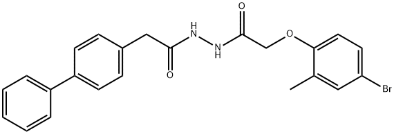 2-[1,1'-biphenyl]-4-yl-N'-[(4-bromo-2-methylphenoxy)acetyl]acetohydrazide Struktur