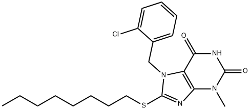 7-(2-chlorobenzyl)-3-methyl-8-(octylsulfanyl)-3,7-dihydro-1H-purine-2,6-dione Struktur