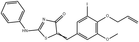 5-[4-(allyloxy)-3-iodo-5-methoxybenzylidene]-2-(phenylimino)-1,3-thiazolidin-4-one Struktur