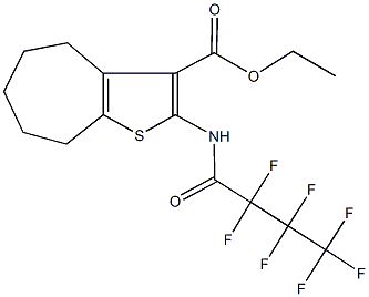 ethyl 2-[(2,2,3,3,4,4,4-heptafluorobutanoyl)amino]-5,6,7,8-tetrahydro-4H-cyclohepta[b]thiophene-3-carboxylate Struktur