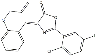 4-[2-(allyloxy)benzylidene]-2-(2-chloro-5-iodophenyl)-1,3-oxazol-5(4H)-one Struktur