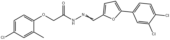 2-(4-chloro-2-methylphenoxy)-N'-{[5-(3,4-dichlorophenyl)-2-furyl]methylene}acetohydrazide Struktur