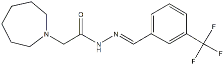 2-(1-azepanyl)-N'-[3-(trifluoromethyl)benzylidene]acetohydrazide Struktur