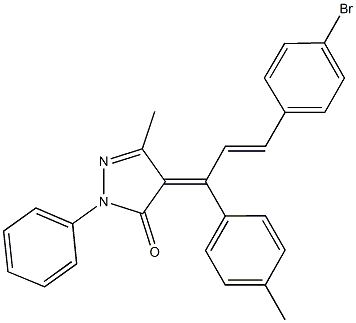 4-[3-(4-bromophenyl)-1-(4-methylphenyl)-2-propenylidene]-5-methyl-2-phenyl-2,4-dihydro-3H-pyrazol-3-one Struktur