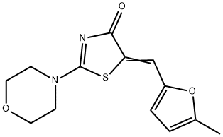 5-[(5-methyl-2-furyl)methylene]-2-(4-morpholinyl)-1,3-thiazol-4(5H)-one Struktur