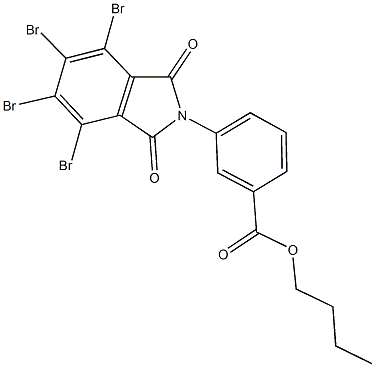 butyl 3-(4,5,6,7-tetrabromo-1,3-dioxo-1,3-dihydro-2H-isoindol-2-yl)benzoate Struktur