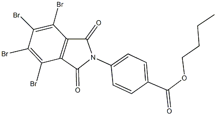 butyl 4-(4,5,6,7-tetrabromo-1,3-dioxo-1,3-dihydro-2H-isoindol-2-yl)benzoate Struktur