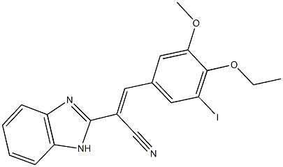 2-(1H-benzimidazol-2-yl)-3-(4-ethoxy-3-iodo-5-methoxyphenyl)acrylonitrile Struktur