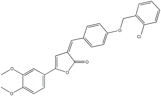 3-{4-[(2-chlorobenzyl)oxy]benzylidene}-5-(3,4-dimethoxyphenyl)-2(3H)-furanone Struktur