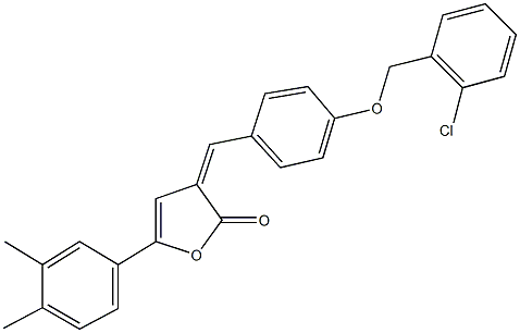 3-{4-[(2-chlorobenzyl)oxy]benzylidene}-5-(3,4-dimethylphenyl)-2(3H)-furanone Struktur