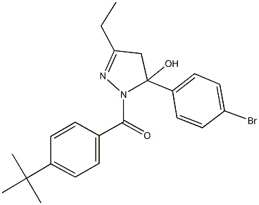 5-(4-bromophenyl)-1-(4-tert-butylbenzoyl)-3-ethyl-4,5-dihydro-1H-pyrazol-5-ol Struktur