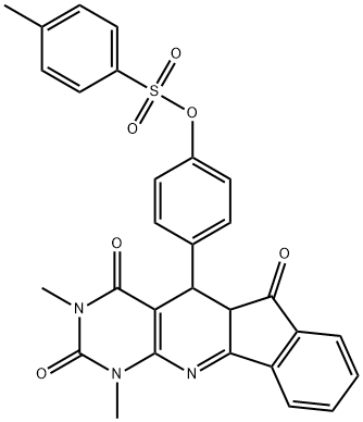 4-(1,3-dimethyl-2,4,6-trioxo-2,3,4,5,5a,6-hexahydro-1H-indeno[2',1':5,6]pyrido[2,3-d]pyrimidin-5-yl)phenyl 4-methylbenzenesulfonate Struktur