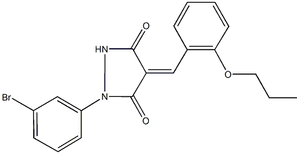 1-(3-bromophenyl)-4-(2-propoxybenzylidene)-3,5-pyrazolidinedione Struktur