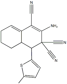 2-amino-4-(5-methylthien-2-yl)-4a,5,6,7-tetrahydronaphthalene-1,3,3(4H)-tricarbonitrile Struktur