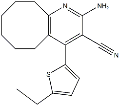 2-amino-4-(5-ethyl-2-thienyl)-5,6,7,8,9,10-hexahydrocycloocta[b]pyridine-3-carbonitrile Struktur