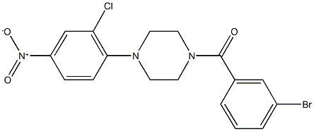 1-(3-bromobenzoyl)-4-{2-chloro-4-nitrophenyl}piperazine Struktur