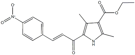 ethyl 5-(3-{4-nitrophenyl}acryloyl)-2,4-dimethyl-1H-pyrrole-3-carboxylate Struktur