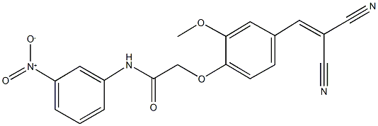 2-[4-(2,2-dicyanovinyl)-2-methoxyphenoxy]-N-(3-nitrophenyl)acetamide Struktur