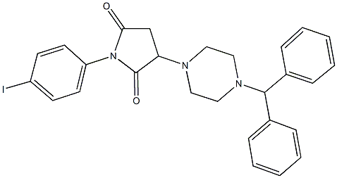 3-(4-benzhydryl-1-piperazinyl)-1-(4-iodophenyl)-2,5-pyrrolidinedione Struktur